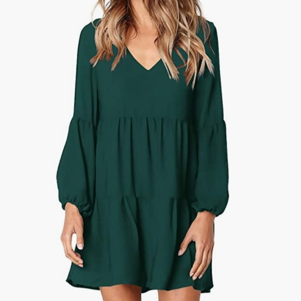 Forest Green Flowy Dress